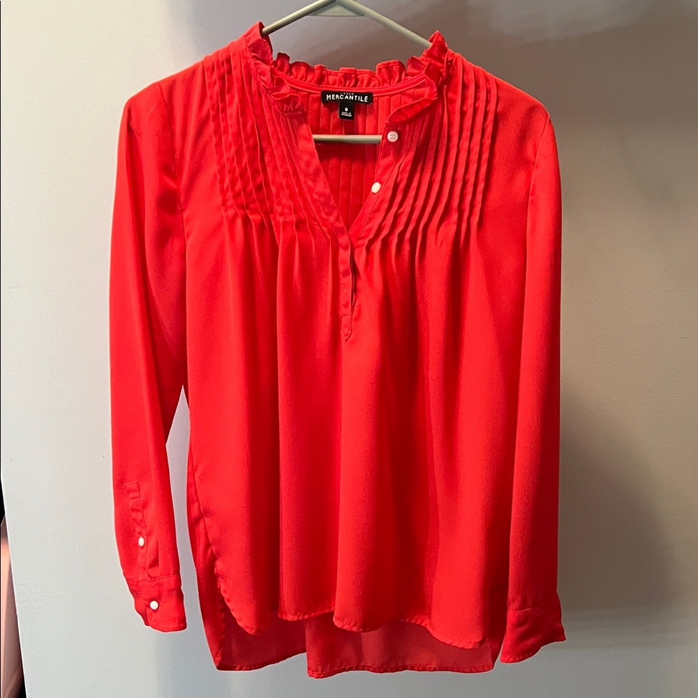 J. Crew Vibrant Red Blouse for Work
